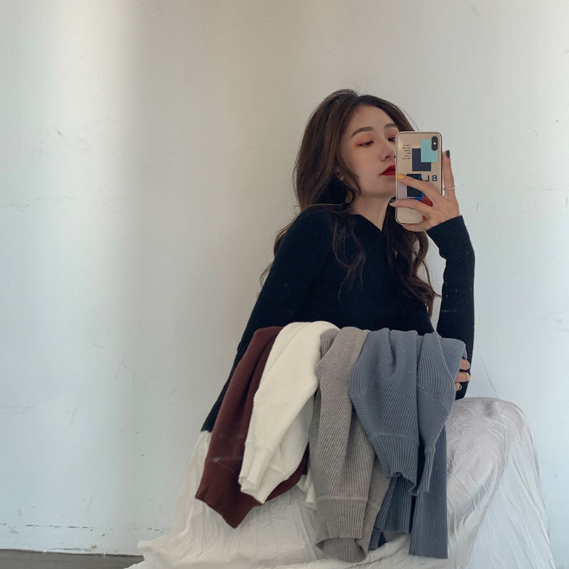 Áo sweater cổ cao co giãn thoải mái dễ phối quần áo