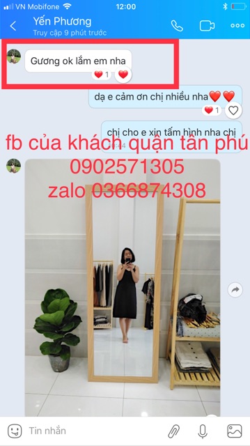Gương soi cho shop thời trang