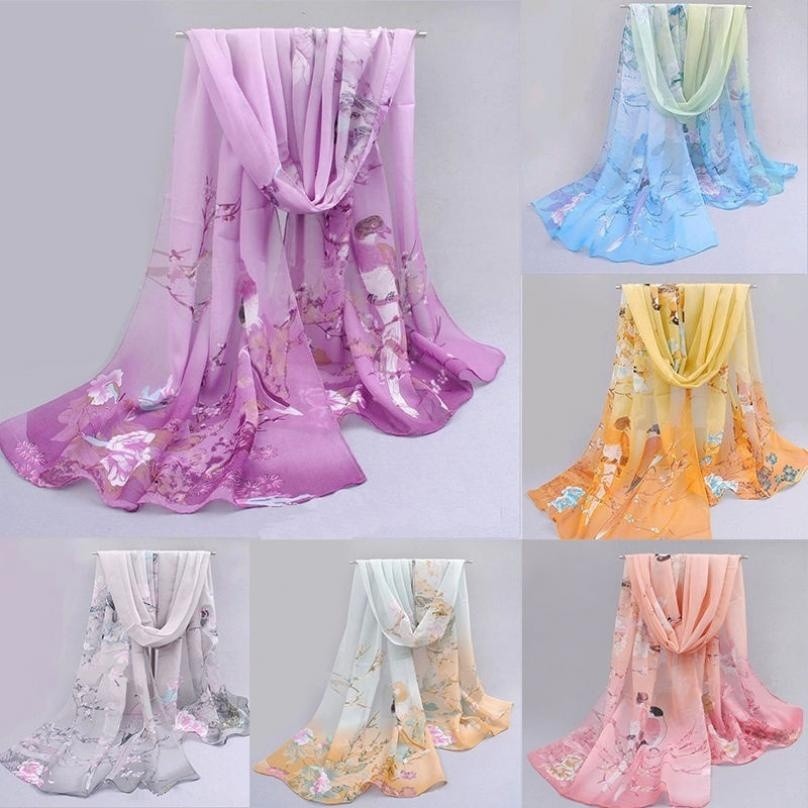 DRESSINGUP-Khăn quàng cổ chiffon thời trang cho nữ