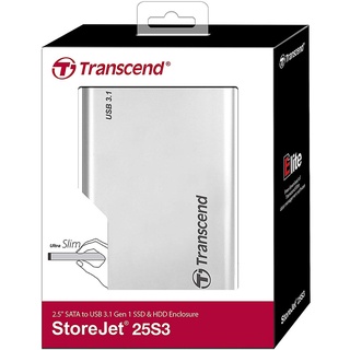 Box ổ cứng transcend 2.5 inch usb 3.1 storejet 25s3 ts0gsj25s3 - hàng chính hãng