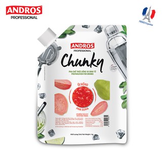 ANDROS - CHUNKY Ổi hồng - Nguyên liệu pha chế - Mứt Trái Cây - Túi 1 kg