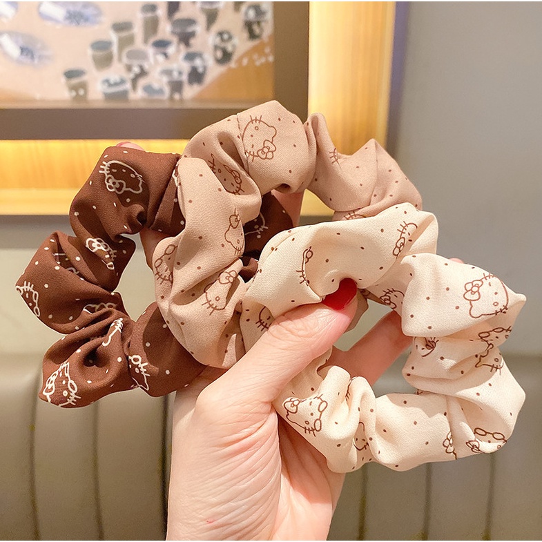 RẺ VÔ ĐỊCH  1 CHIẾC DÂY BUỘC TÓC CRUNCHIES HỌA TIẾT DỄ THƯƠNG PHONG CÁCH HÀN QUỐC