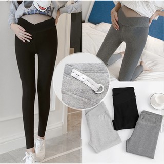 Quần legging bầu cap chéo cao cấp có dây điều chỉnh bụng