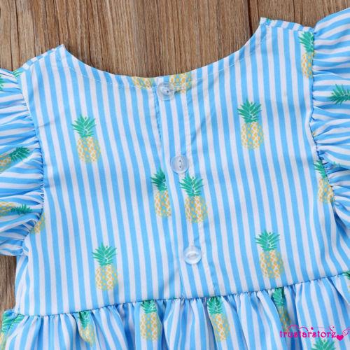 ✦ZWQ-Baby Girl Infant Stripe Ruffel Sleeve Romper Bodysuit Playsuit Sunsuit