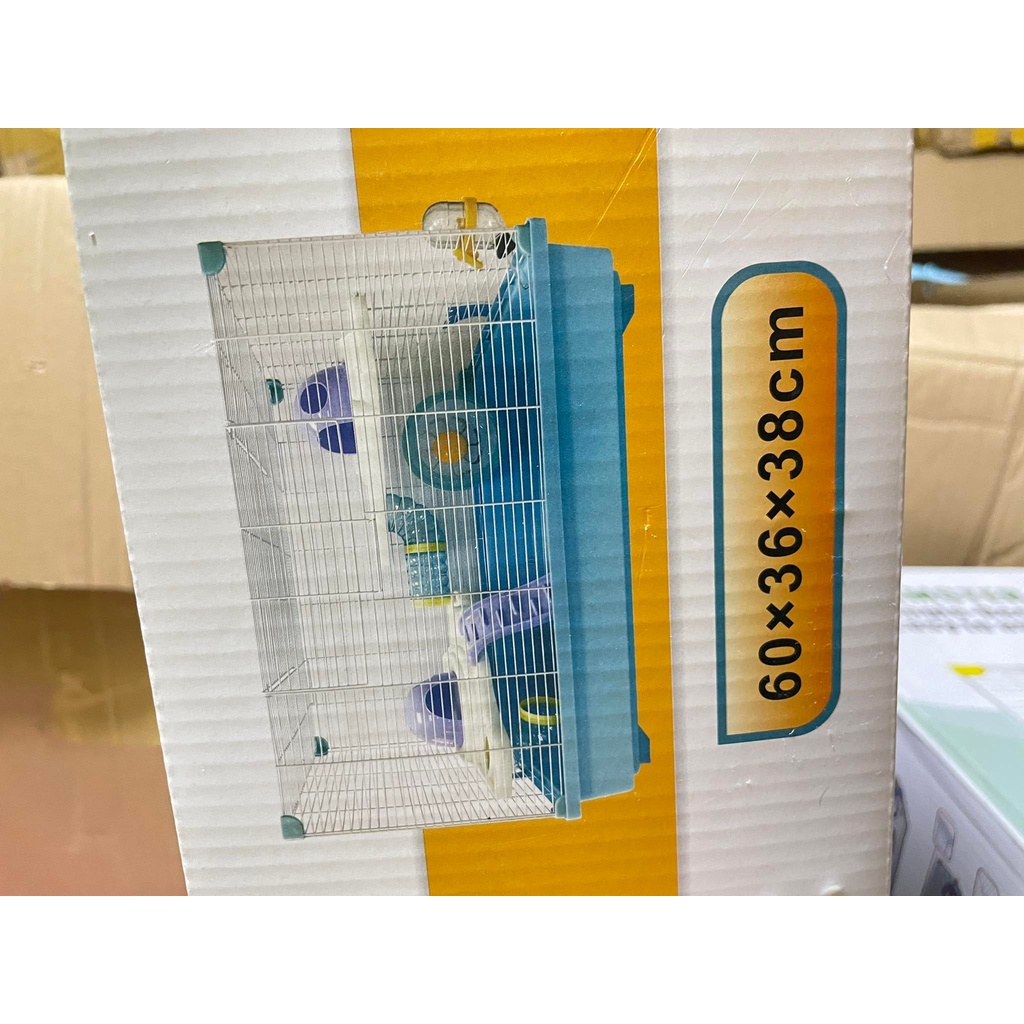Lồng Nấm 3 tầng Hamster kích thước Lớn dài 60 rộng 36 cao 38cm.