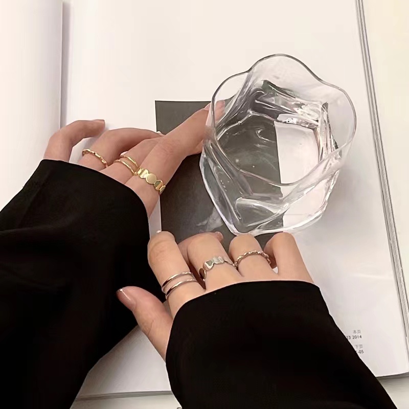 Bộ 3 nhẫn mở DODDER mạ vàng bạc có thể điều chỉnh thời trang dành cho nữ