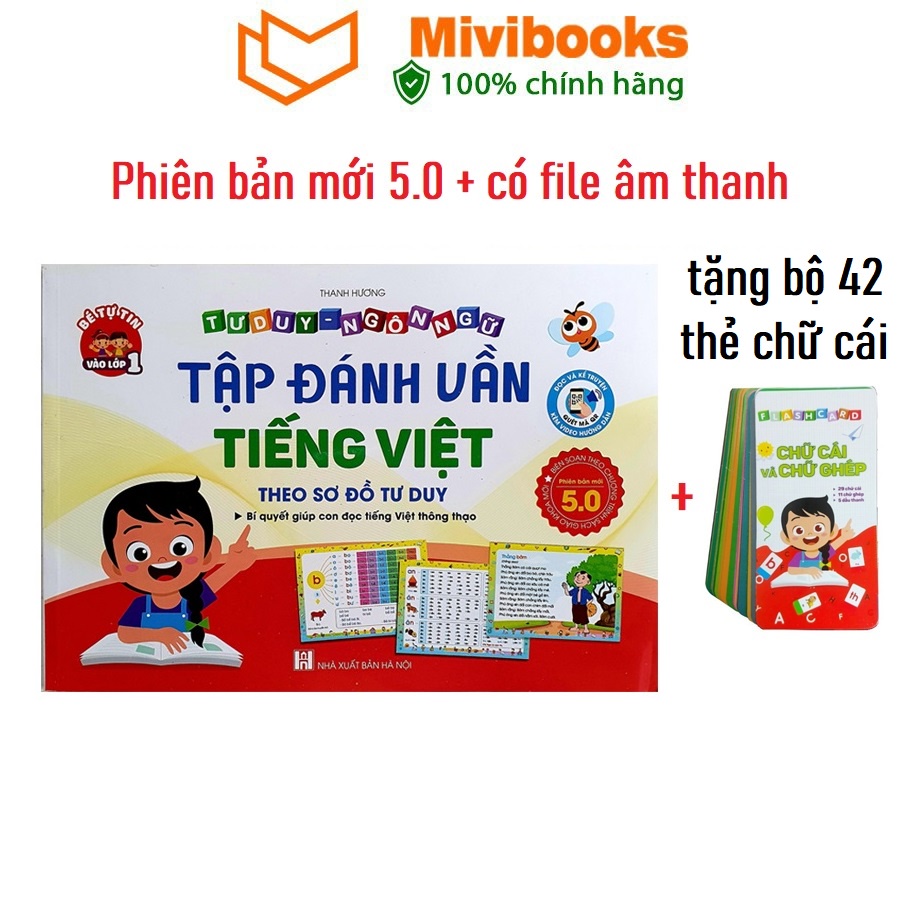 Sách - Tập đánh vần Tiếng Việt Phiên bản 5.0 kèm file đọc quét mã QR và video hướng dẫn ghép vần phù hợp với bé 4-6 tuổi