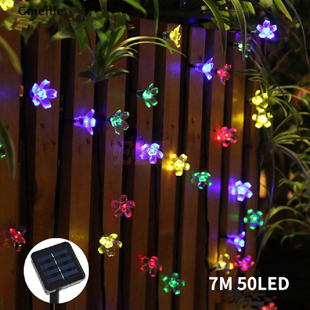 Gmeilie 50LED Christmas Solar Flower String Lights Garden Outdoor Fairy Lights Party UK VN