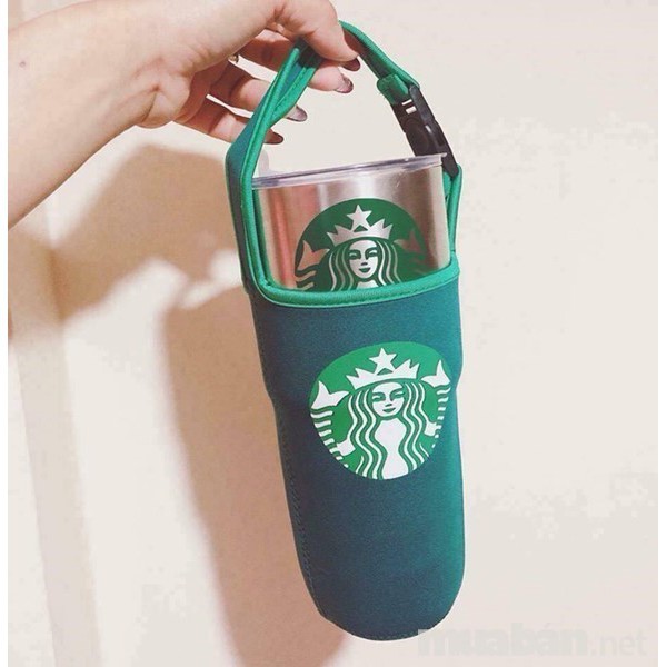 FREESHIP ĐƠN 99K_Cốc giữ nhiệt STARBUCKS Thái Lan 900ml + Tặng kèm túi giữ nhiệt, ống hút