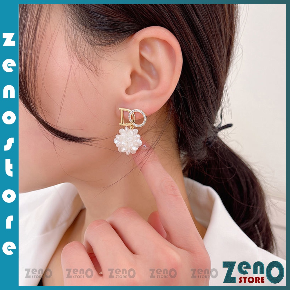 Khuyên tai DO bạc Ý KT06, bông hoa sang trọng