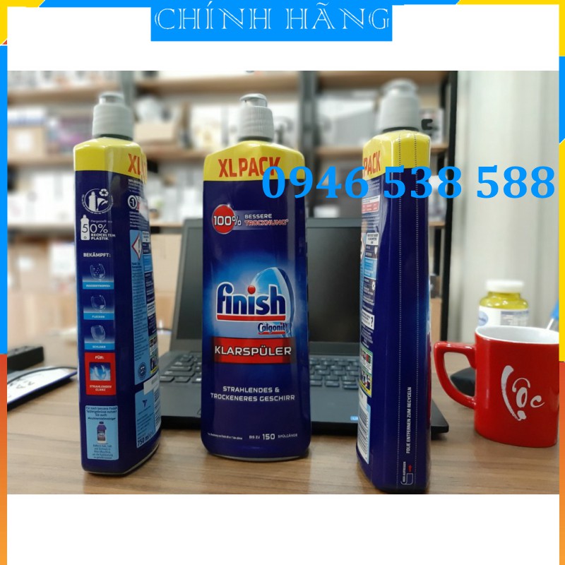 Dung dịch nước làm bóng Finish 750ml, dầu làm bóng bát finish 750 ml, dung dịch dầu bóng bát chén ly finish