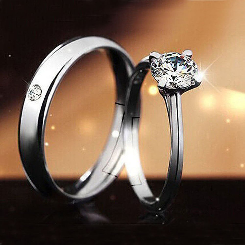 SOMEDAYZL Trendy|Ring Wedding Party Fashion Accessories Finger Rings Set Women Men Opening Adjustable  1 Pair Simple|Plated Couple Jewelry/Multicolor