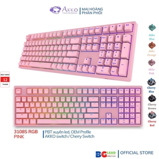 Bàn phím akko 3108s rgb pro pink cherry mx switch