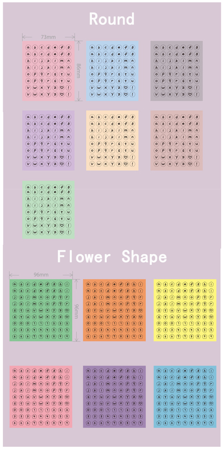 [Mã LIFE0803ALL giảm 10% đơn 0K] Flowertree Sticker Miếng Dán Hình Chữ Cái / Số Đếm Dùng Trang Trí Sổ Nhật Ký