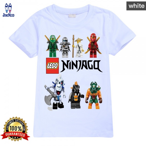 Áo Thun 100% Cotton Cổ Tròn In Hình Lego Ninjago Thời Trang Mùa Hè Cho Bé Trai