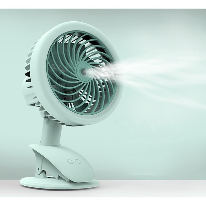 Quạt phun sương mini kẹp bàn CLIP FAN 3 chế độ quạt phun sương tích điện đa năng | BigBuy360 - bigbuy360.vn