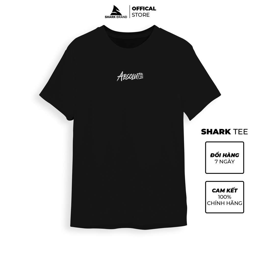 Áo Phông Đen Basic Trơn Thun Cotton Nam Nữ Unisex Form Rộng Vải Dày Không Xù Lông Cổ Tròn SHARK SPORT - SHARK BRAND 😍
