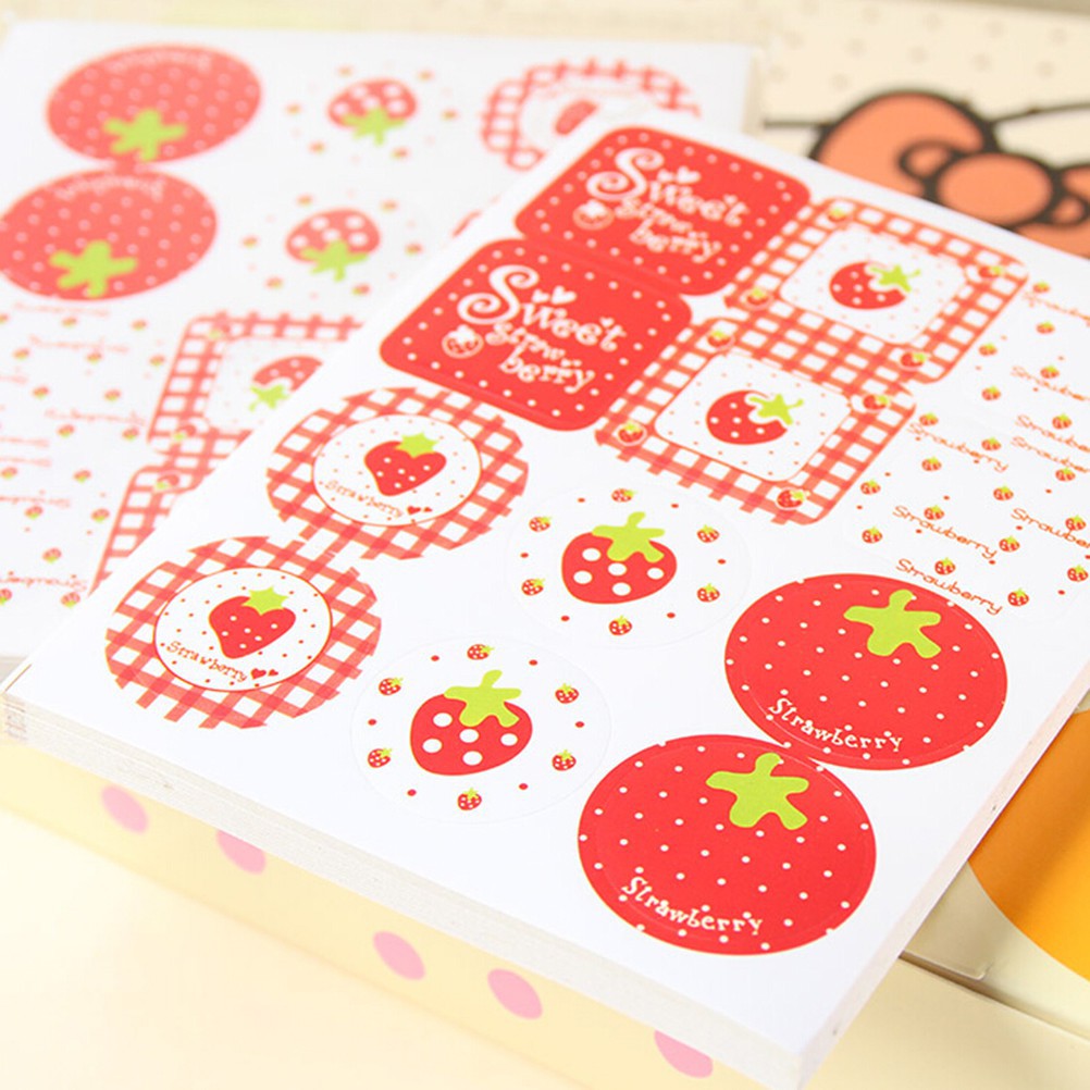 Bộ 24 Sticker Dán Trang Trí Sổ Tay Hình Trái Dâu