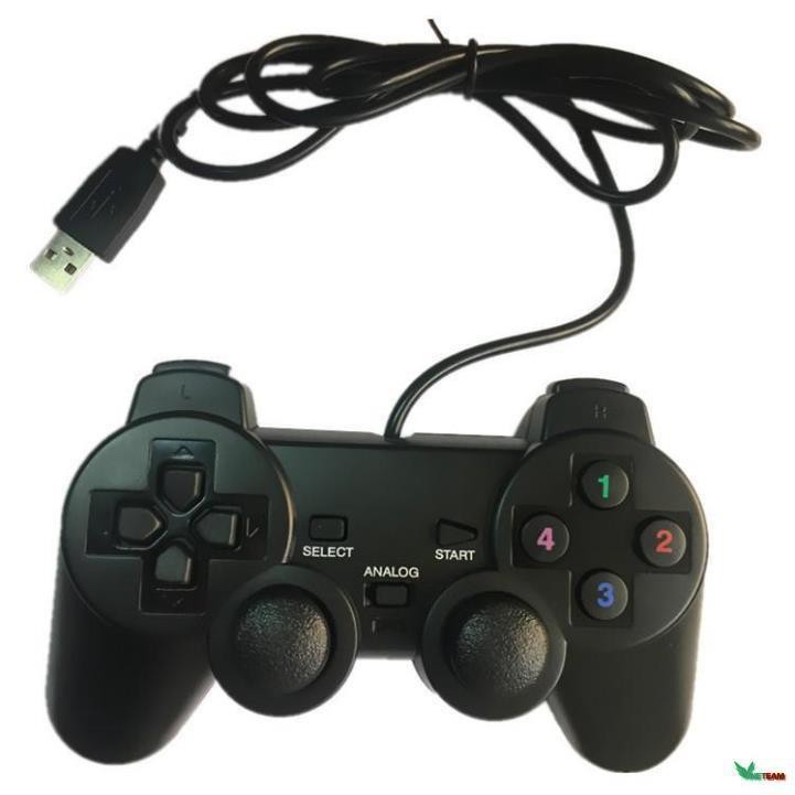 (Hàng xịn) Tay cầm chơi game PS2, PS3, PS4 có dây chế độ rung, dây kết nối USB cho PC / Laptop -DC2538