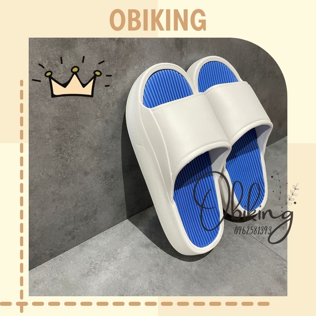 Dép bánh mì độn đế nguyên khối nam nữ - Dép unisex quai ngang tăng chiều cao 5cm