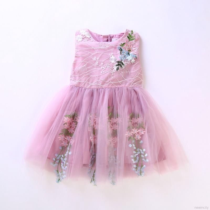 Đầm công chúa ren hoa cho bé gái