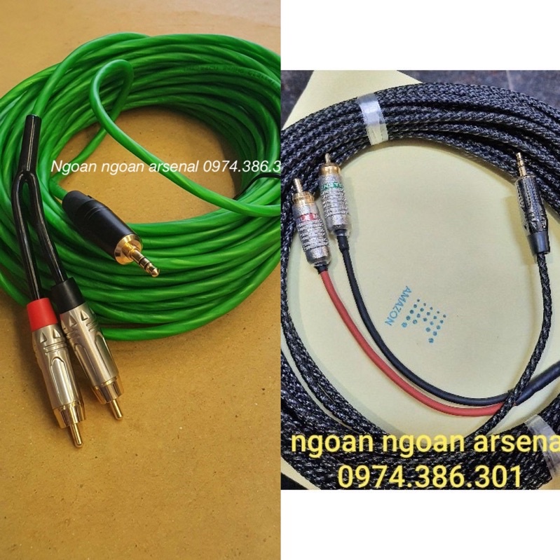 Dây tín hiệu âm thanh 3,5 ra 2 av hàng diy chất lượng chạy xa 15-20m