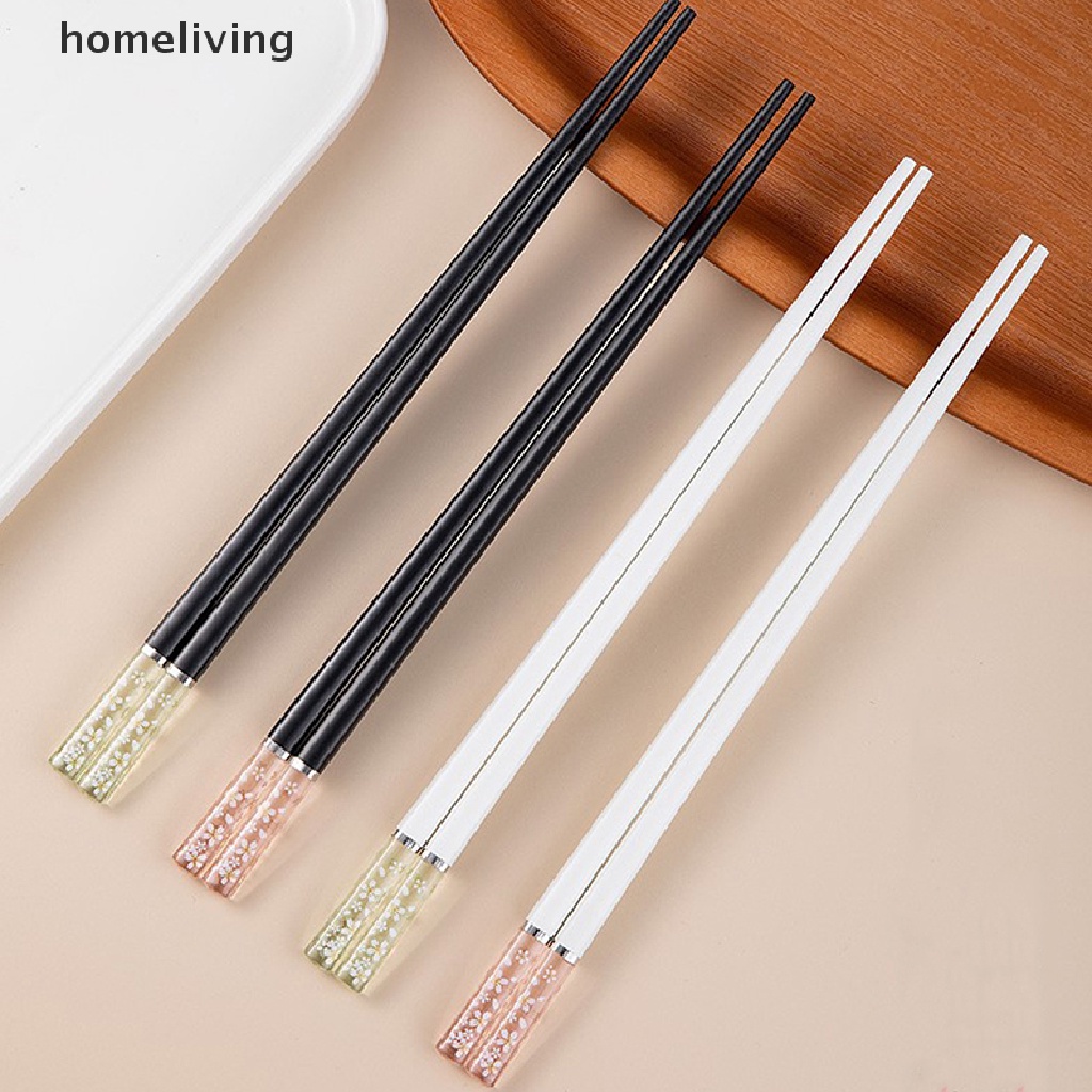 homeliving Amber Cherry Blossom Alloy Chopsticks Chinese Chopsticks Reusable Tableware .