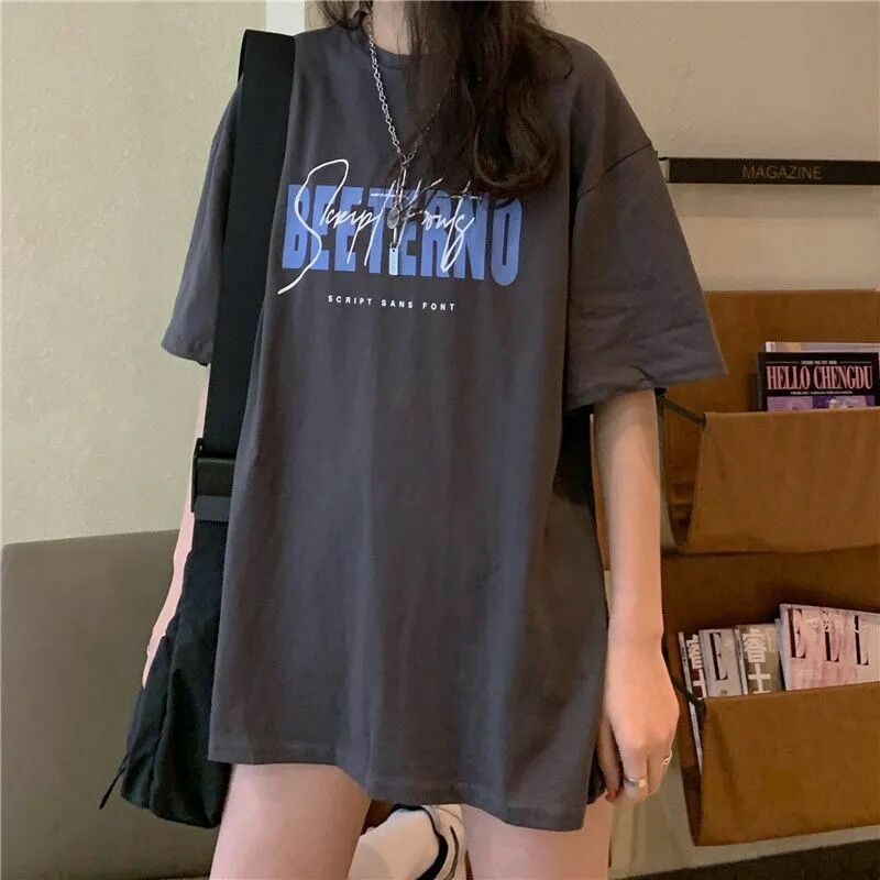 Áo Thun Tay Lỡ 100% Cotton Nam Nữ Unisex Form Rộng In Họa Tiết Chữ Ký