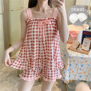 Bộ ngủ 2 dây kẻ caro