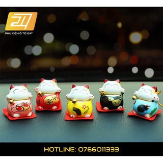 Bộ 5 chú mèo Nhật Bản may mắn bằng gốm – Lucky Cat