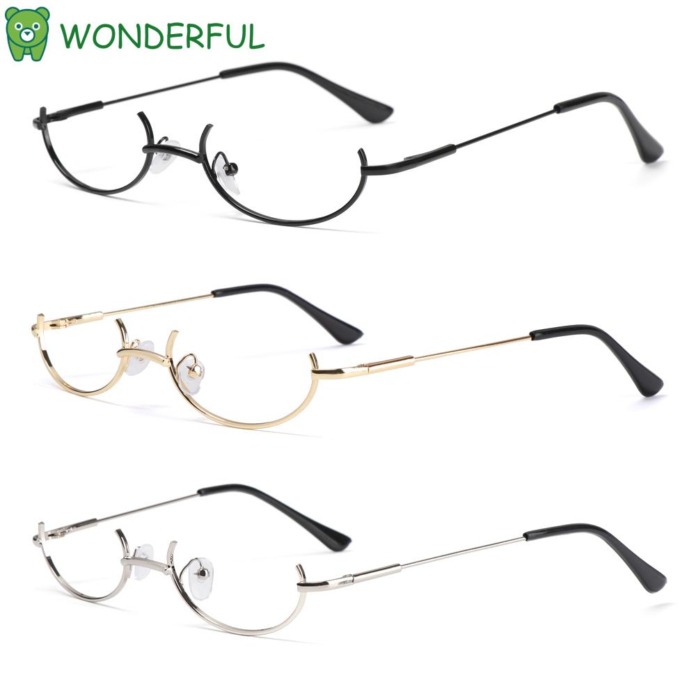 WONDERFUL Unisex Decoration Eyewear Myopia Half Frames Glasses Frame Cosplay Party Fashion Metal No Lens Photography Eyeglasses/Multicolor