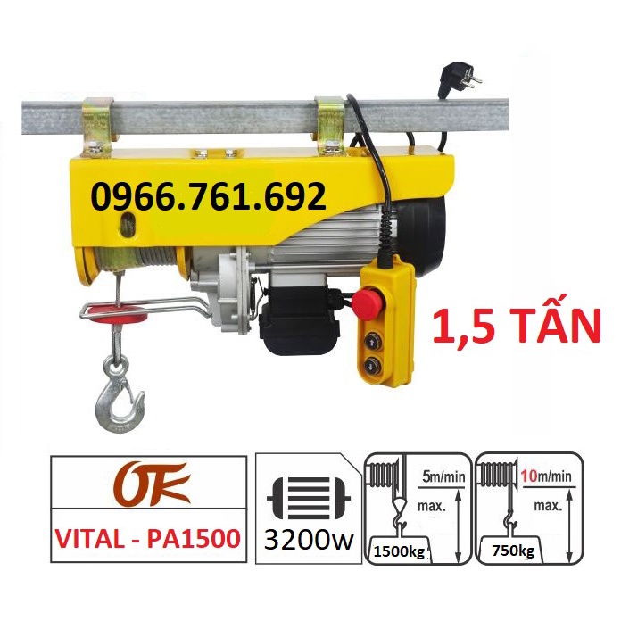 Máy tời điện 1,5 tấn