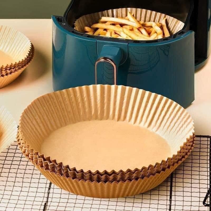 Giấy lót nồi chiên không dầu tiện lợi, Giấy nến vàng dùng cho nồi chiên size 20cm 23cm