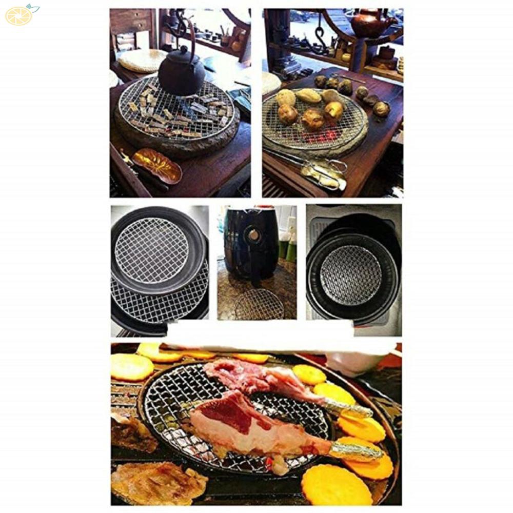Giá lưới nướng BBQ hình tròn bằng thép không gỉ tiện lợi