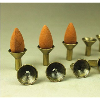 {Phụ kiện trầm} Đế trụ đồng đặt nhang nụ trầm hương