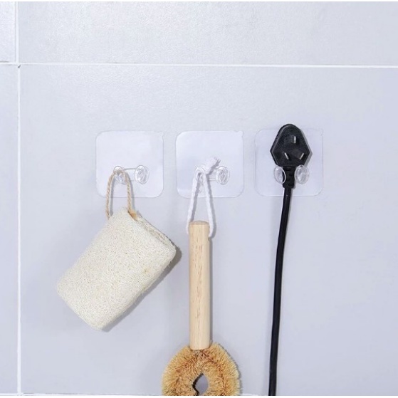 Móc dán tường đôi đa năng siêu chịu lực   Clovershop68