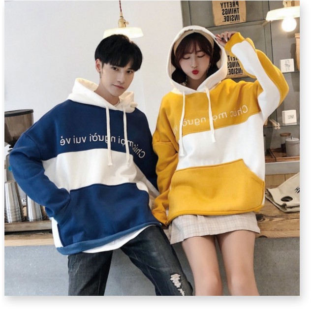 Áo Hoodie Nam Mũ Trùm Kết Hợp Dây In Họa Tiết Phối Màu Phong Cách