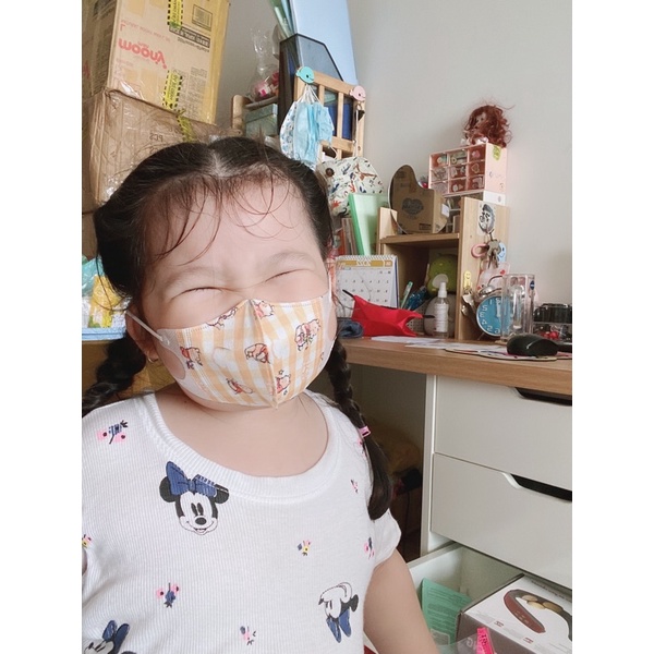 Khẩu Trang 3D Xuất Nhật Cao Cấp Hoạ Tiết Dễ Thương Chống Bụi Kháng Khuẩn Cho Bé Từ 0-3 Tuổi