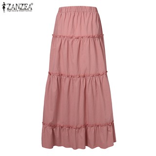 Chân Váy Maxi ZANZEA Eo Thun Thời Trang Nữ Tính