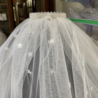 Khăn voan cô dâu - voan đội đầu cô dâu mẫu mới đính saoPKTCDMN