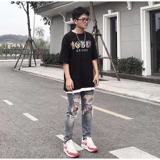 Áo thun Unisex tay lỡ BOBUI, áo phông form rộng dáng dài