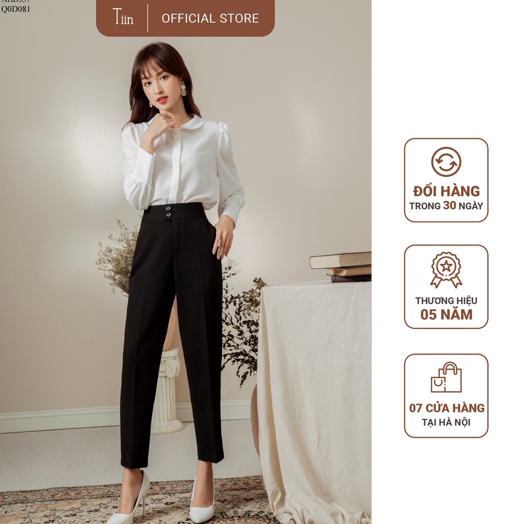 Quần ống đứng túi chéo cạp bản 2 khuy hàng thiết kế, chất tuyết mưa mát mẻ, đứng form TIIN STORE Q0D081