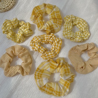 Cột tóc vải Scrunchies Hoạ Tiết Caro mang phong cách Vintage Hàn Quốc |Doris.store21|
