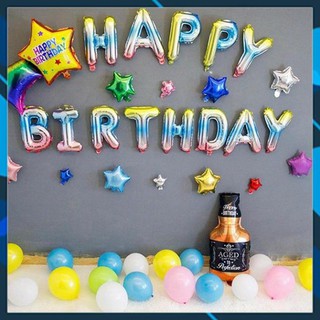 [Giá Sỉ] Bộ bóng chữ Happy Birthday - trang trí sinh nhật - Cao 40 cm nhôm kính siêu đẹp.