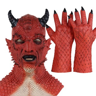 Mặt nạ latex + găng tay + mặt nạ hóa trang kinh dị cho tiệc halloween