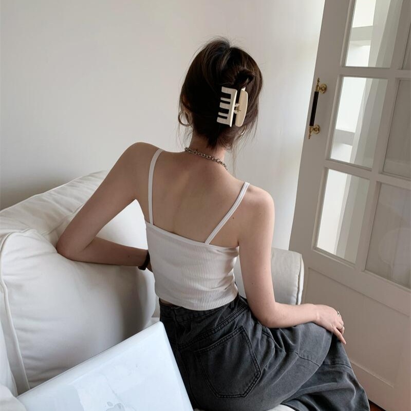 Áo croptop sát nách TAKETALK màu kẹo mềm mại thoải mái phong cách đường phố thời trang cho nữ