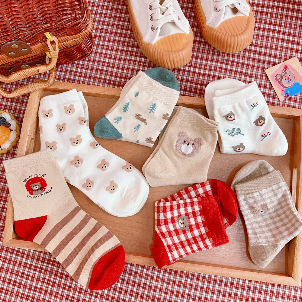 Vớ tất Noel họa tiết gấu dễ thương