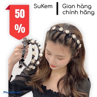 Bờm tóc đính đá băng đô cài tóc làm phồng tóc tạo kiểu sang chảnh Sukemshop