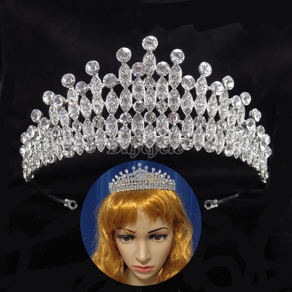 Vương Miện Hợp Kim Đính Đá Thời Trang Cho Cô Dâu