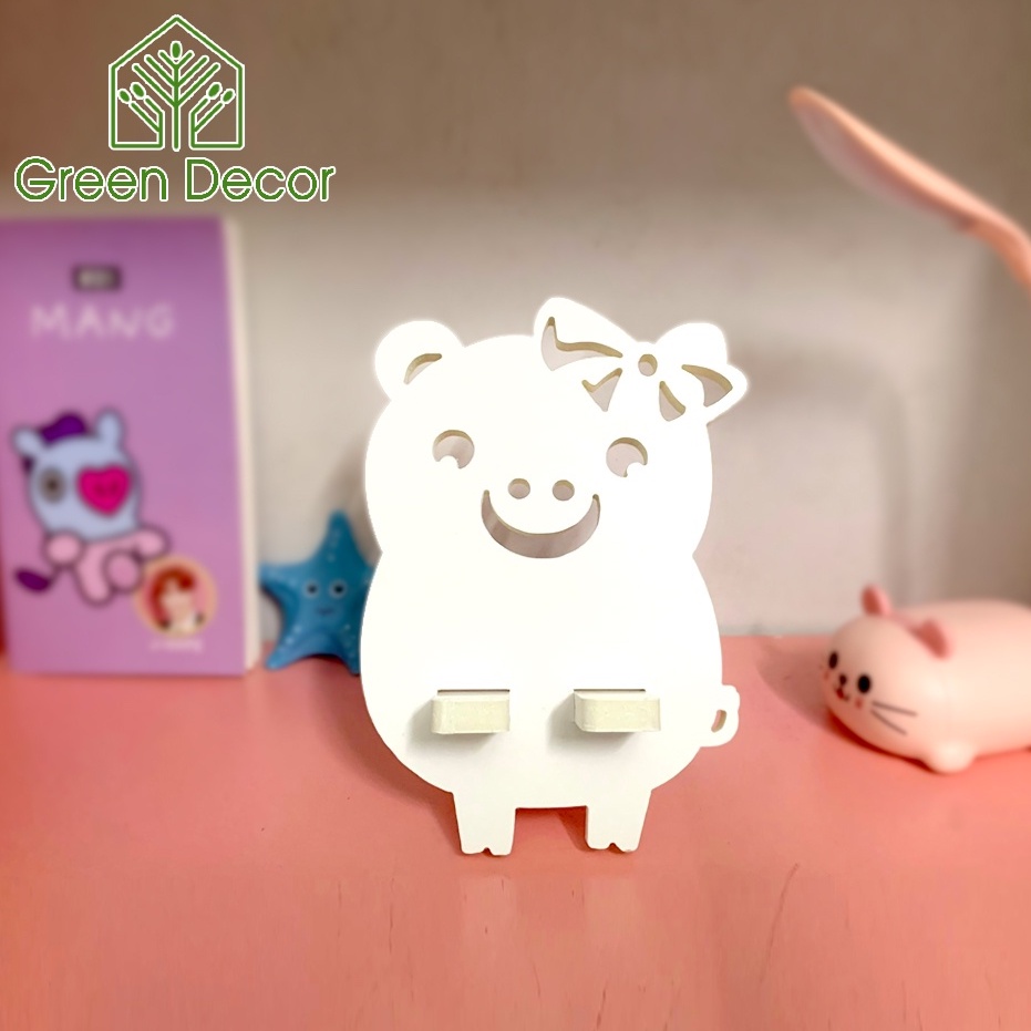 Giá đỡ điện thoại, giá đỡ điện thoại ipad để bàn chất liệu gỗ nhựa tạo hình dễ thương